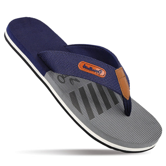 Men's Printed Flip Flop Slippers - WC4258 Blue Grey