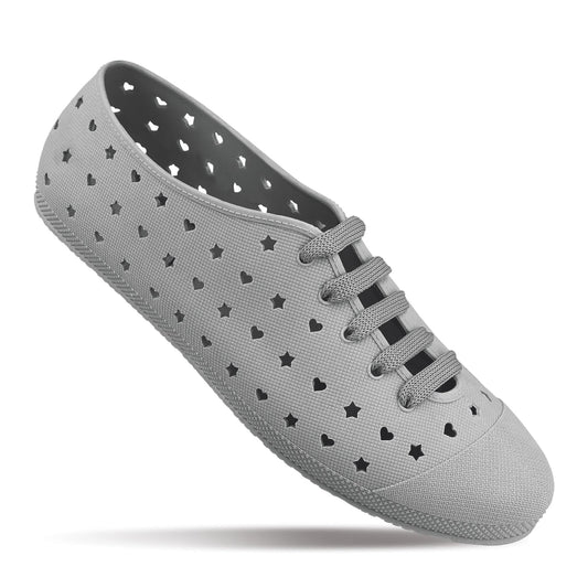 Women's Lace-Up Rain Shoes - WC4776 Grey