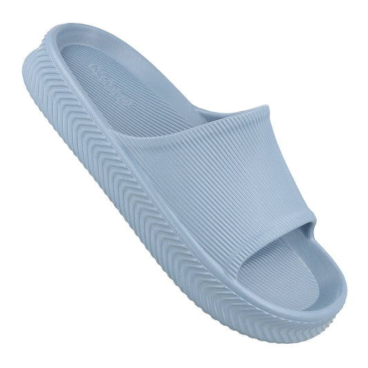 Walkaroo Mens Flip Flop Sliders  - WC8737 Aqua Blue