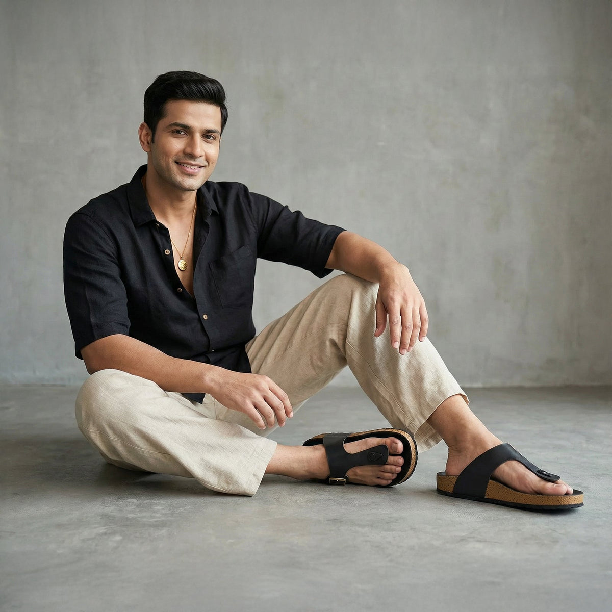 Men's Comfort Sandals - WGE53242 Full Black