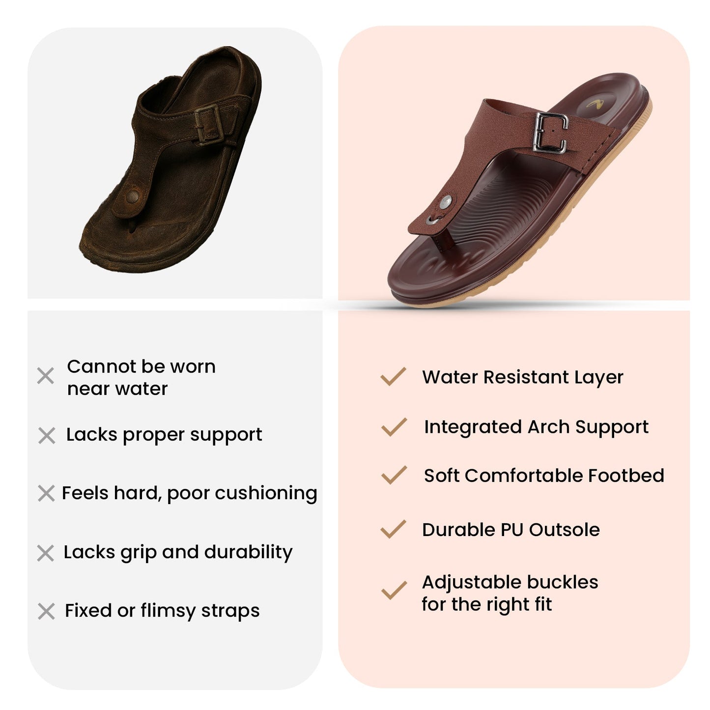Men's Bounceez Water Resistant Sandals - WGP53088 Black