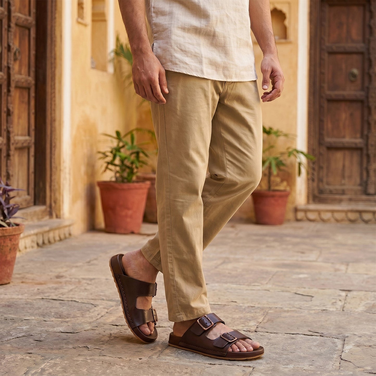 Men's Daily Wear Comfort Sandals - WGP53189 Brown