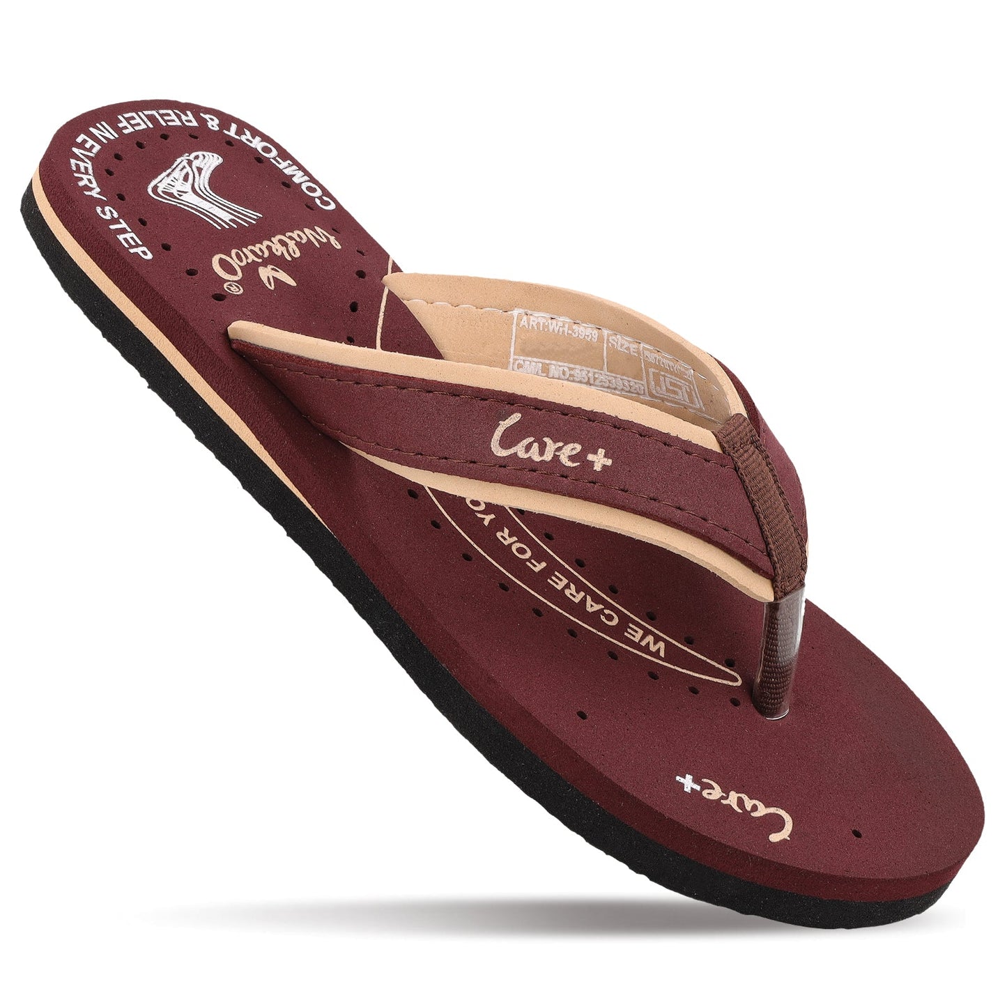 Women's Care Plus Flip-Flop  - WH3959 Brown Beige