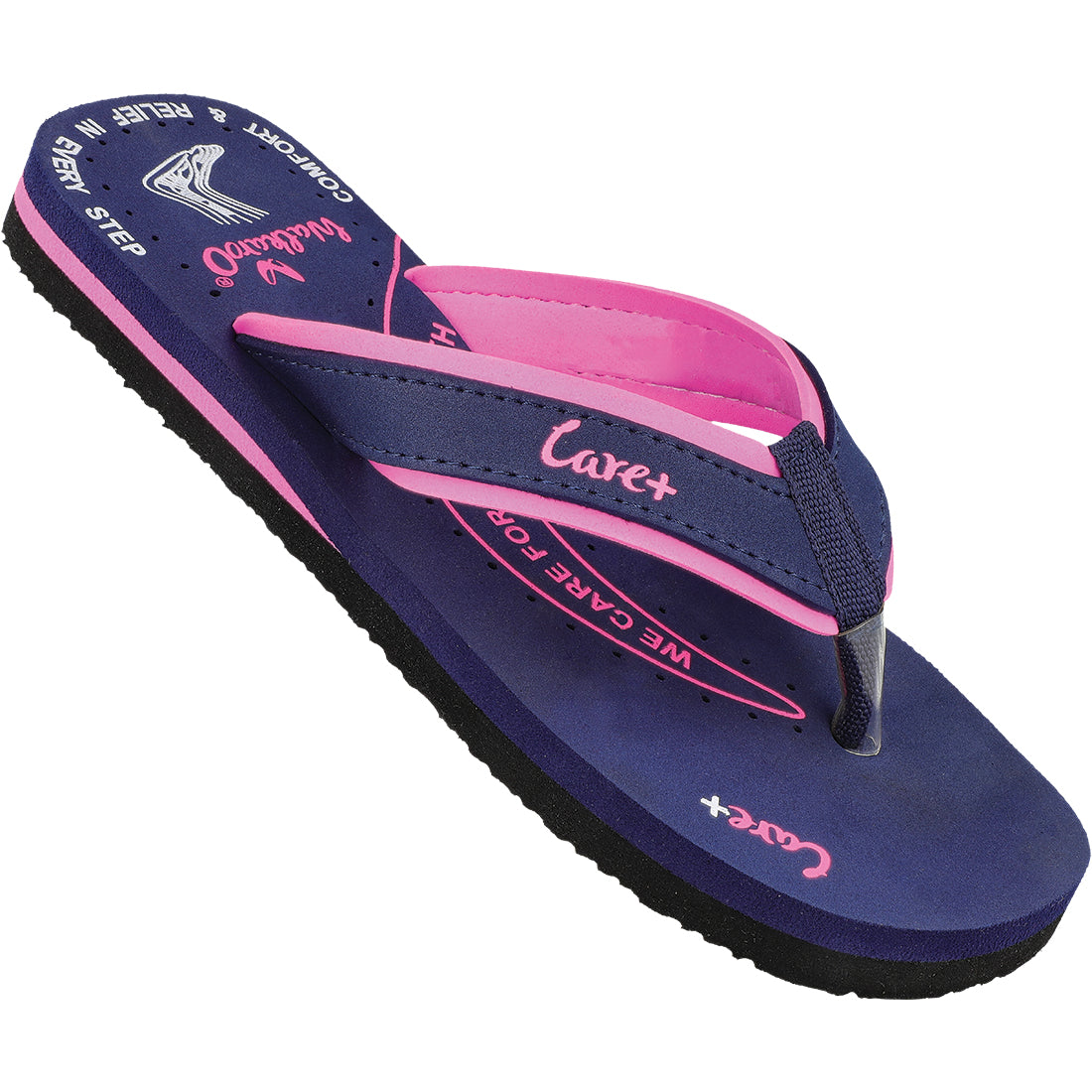 Walkaroo Women's Care Plus Flip-Flop  - WH3959 NavyBlue Pink