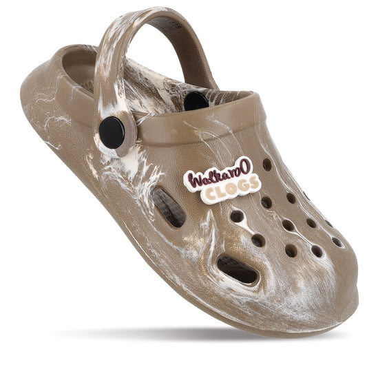 Kid's Clogs  - WK438 Brown White