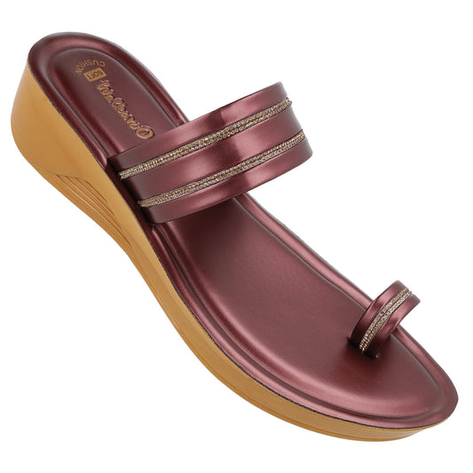 Women's Daily Wear Sandals  - WL7575 Burgundy