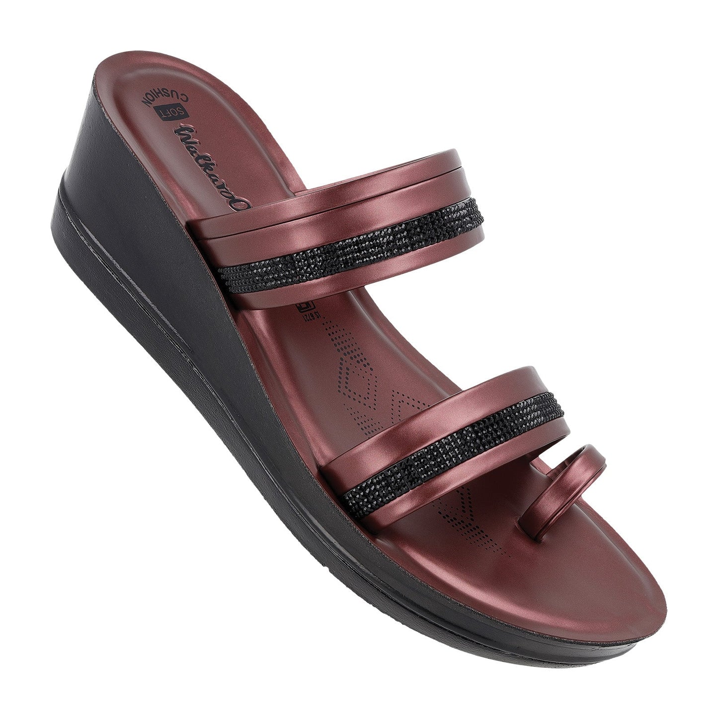 Women's Daily Wear Sandal  - WL7591 Burgundy