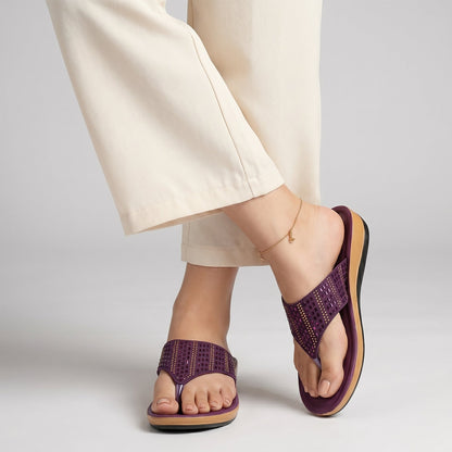 Sparkles Women's Daily Wear Sandal - WLP71223 Plum
