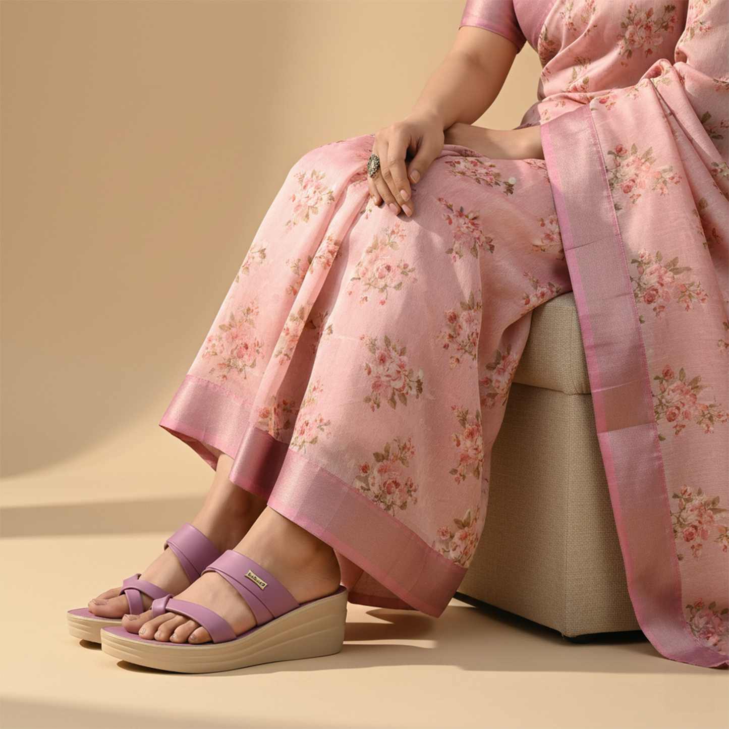 Women's Wedge Heel Sandals  - WLP72029 Mauve