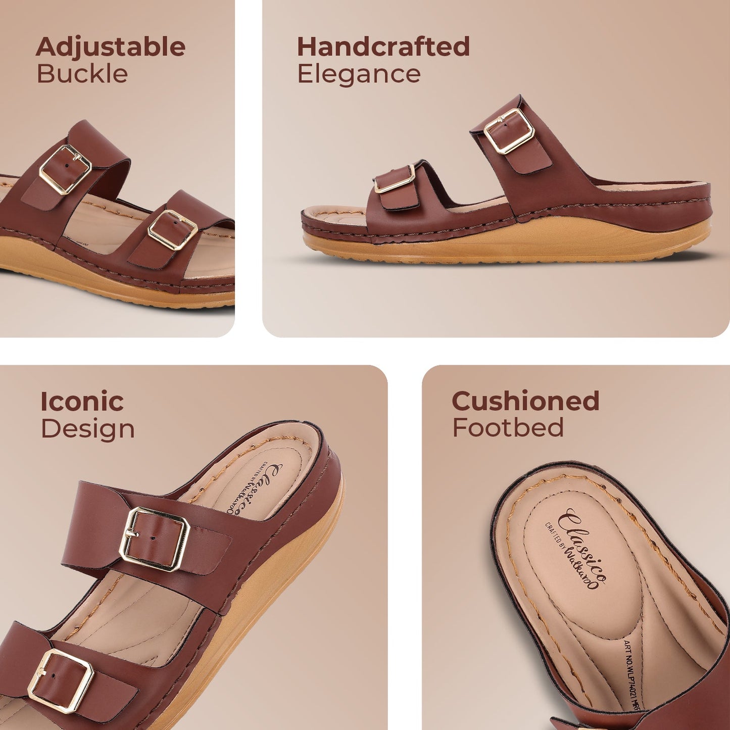 Women's Daily Wear Comfort Sandals  - WLP74021 Brown