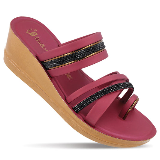 Women's Wedge Heel Sandals  - WLR72036 Maroon
