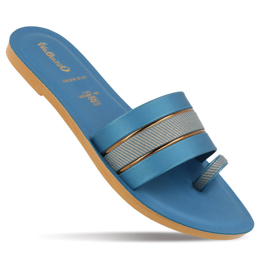 Women's Slide Sandals - WLR73015 Peacock Blue