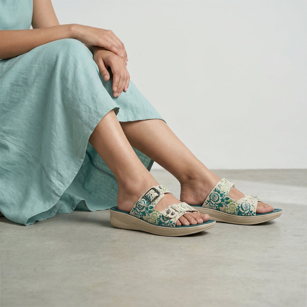 Women's Daily Wear Sandal  - WLR74019 Green