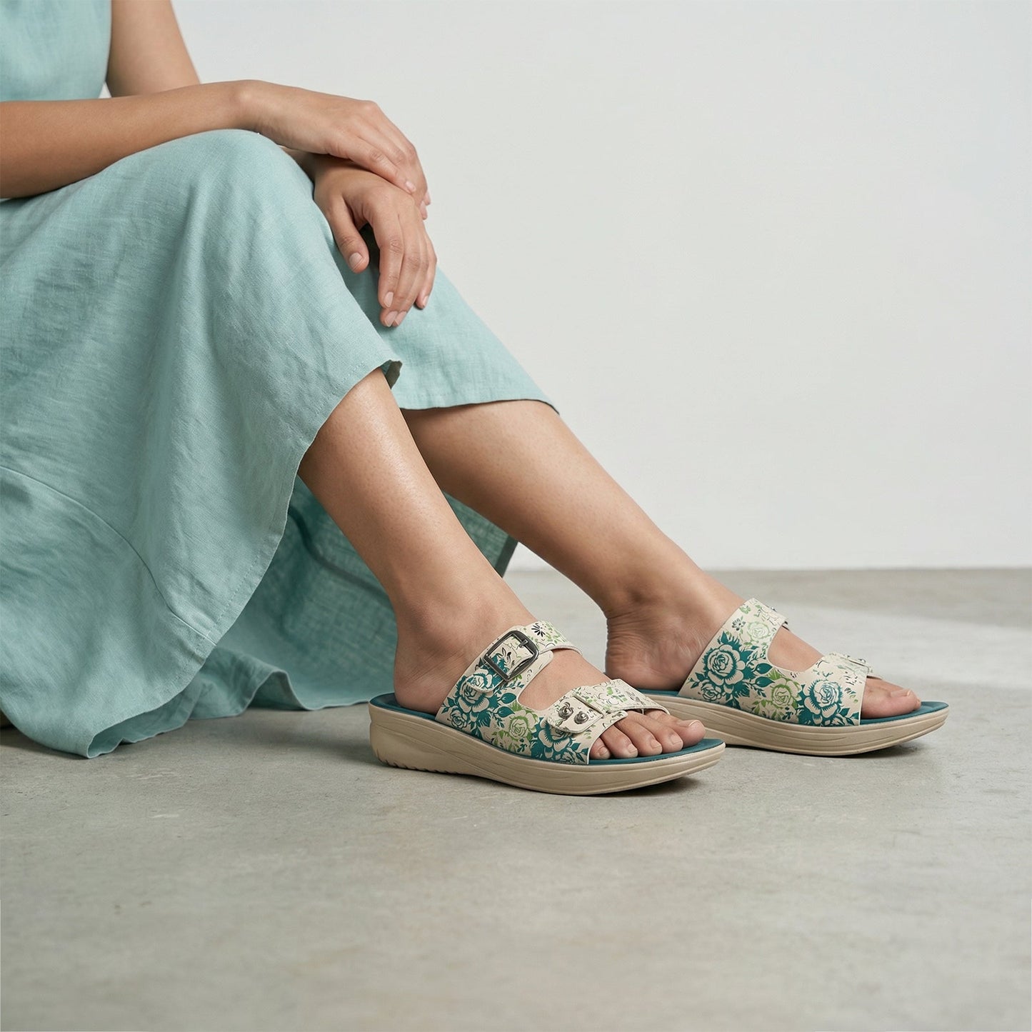 Women's Daily Wear Sandal  - WLR74019 Green