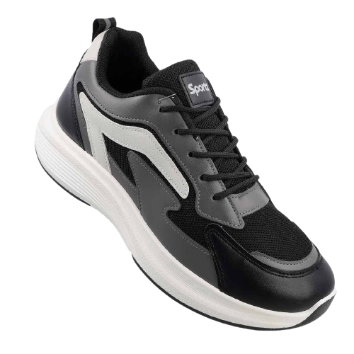 Men's Lace-up Walking Shoe - WS9129 Black Grey