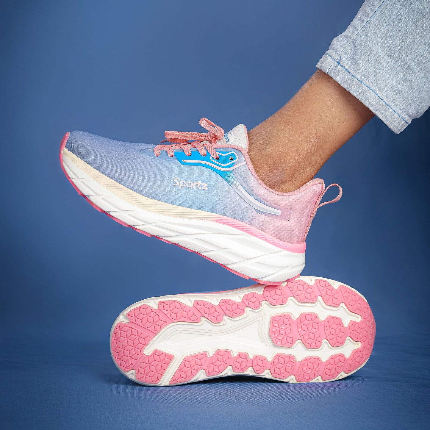 Women's Lace-up Sports Shoe - WS9917 Peach Sky