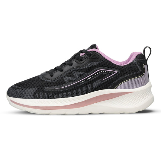 Women's Lace-up Sports Shoe - WS9918 Black