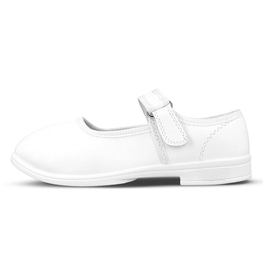 Girls School Shoes - WV592 White