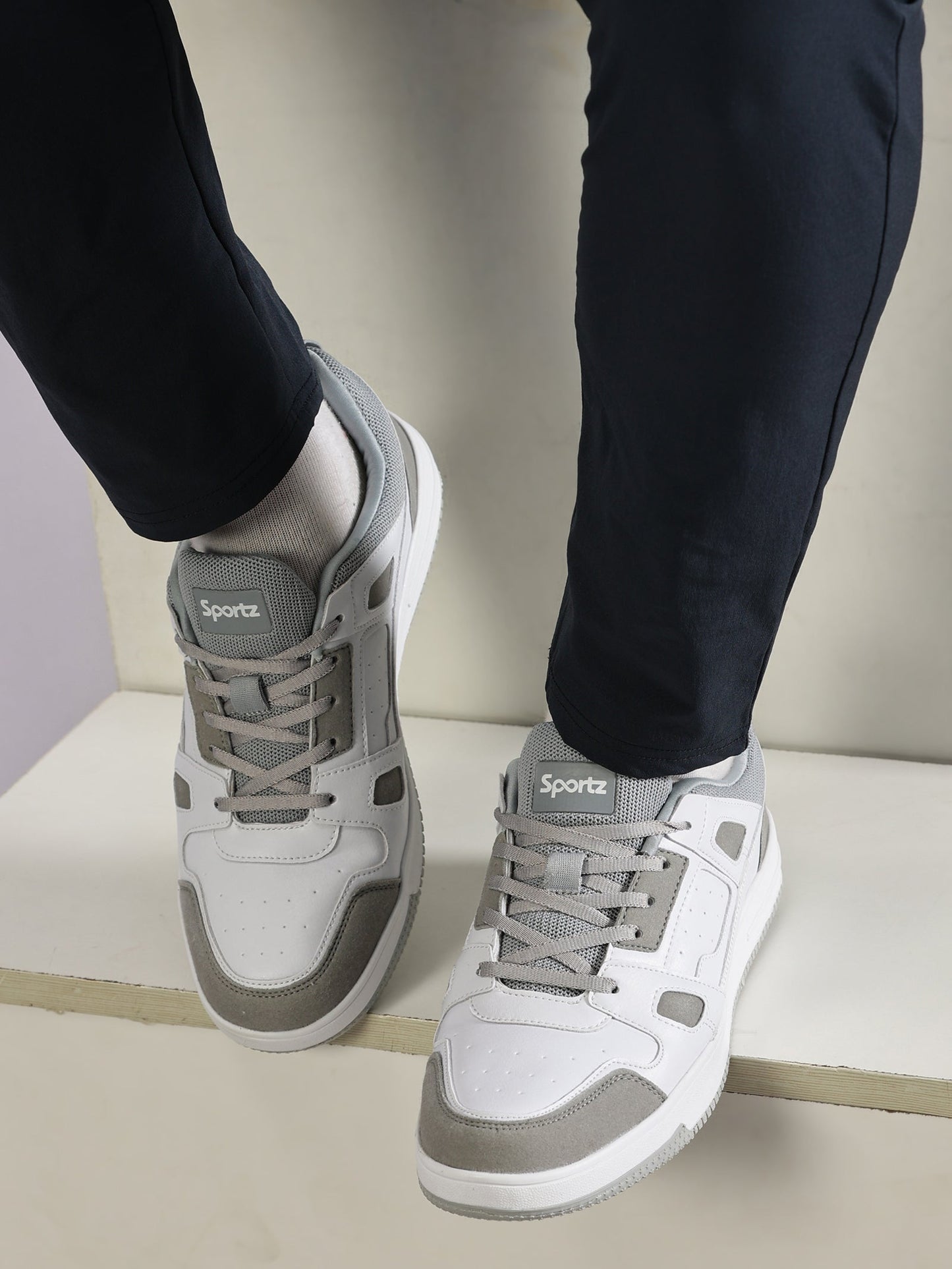 Men's Casual Sneakers - WY3344 White Grey
