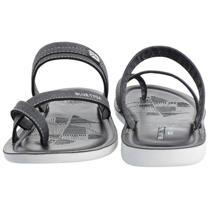 Blue Tyga Men Cross Strap Slide Sandals - BT1302 Black - Walkaroo Footwear