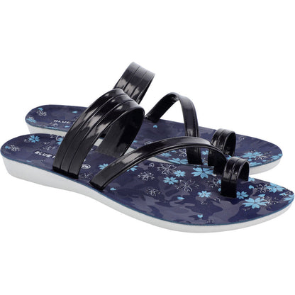 Blue Tyga Womens Cross Strap Slide Sandals - BT2304 Blue - Walkaroo Footwear