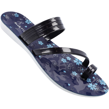 Blue Tyga Womens Cross Strap Slide Sandals - BT2304 Blue - Walkaroo Footwear