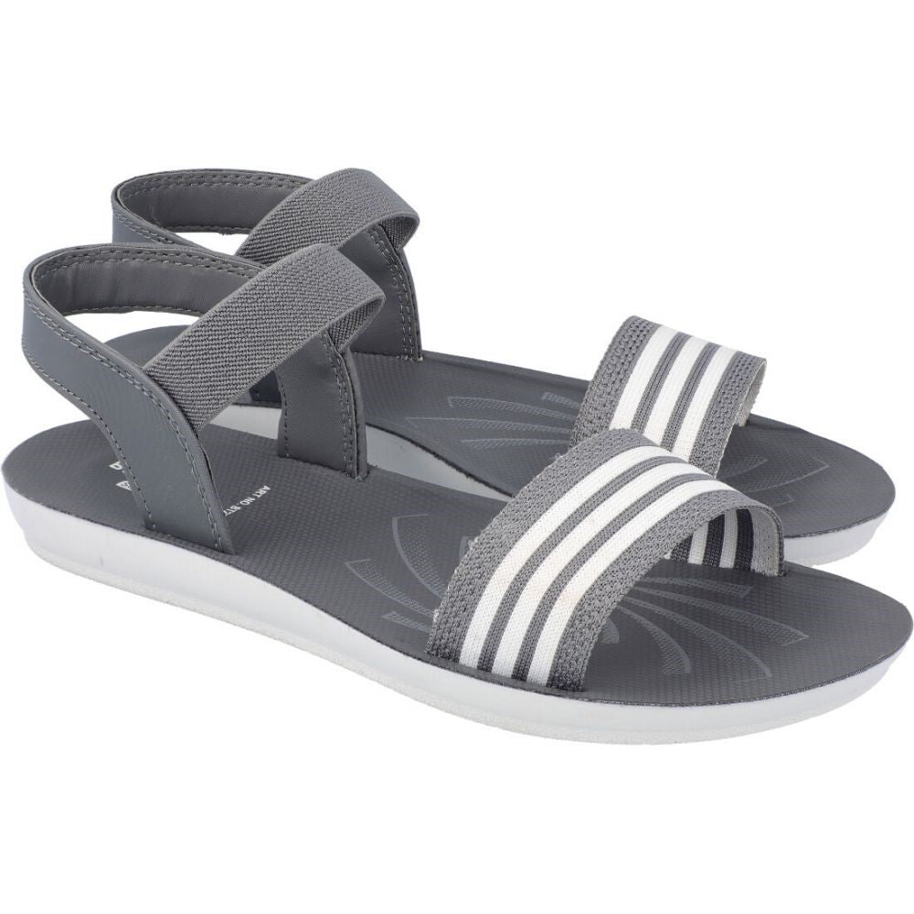 Blue Tyga Girls Ankle Strap Flat Sandals - BT2702 Grey - Walkaroo Footwear