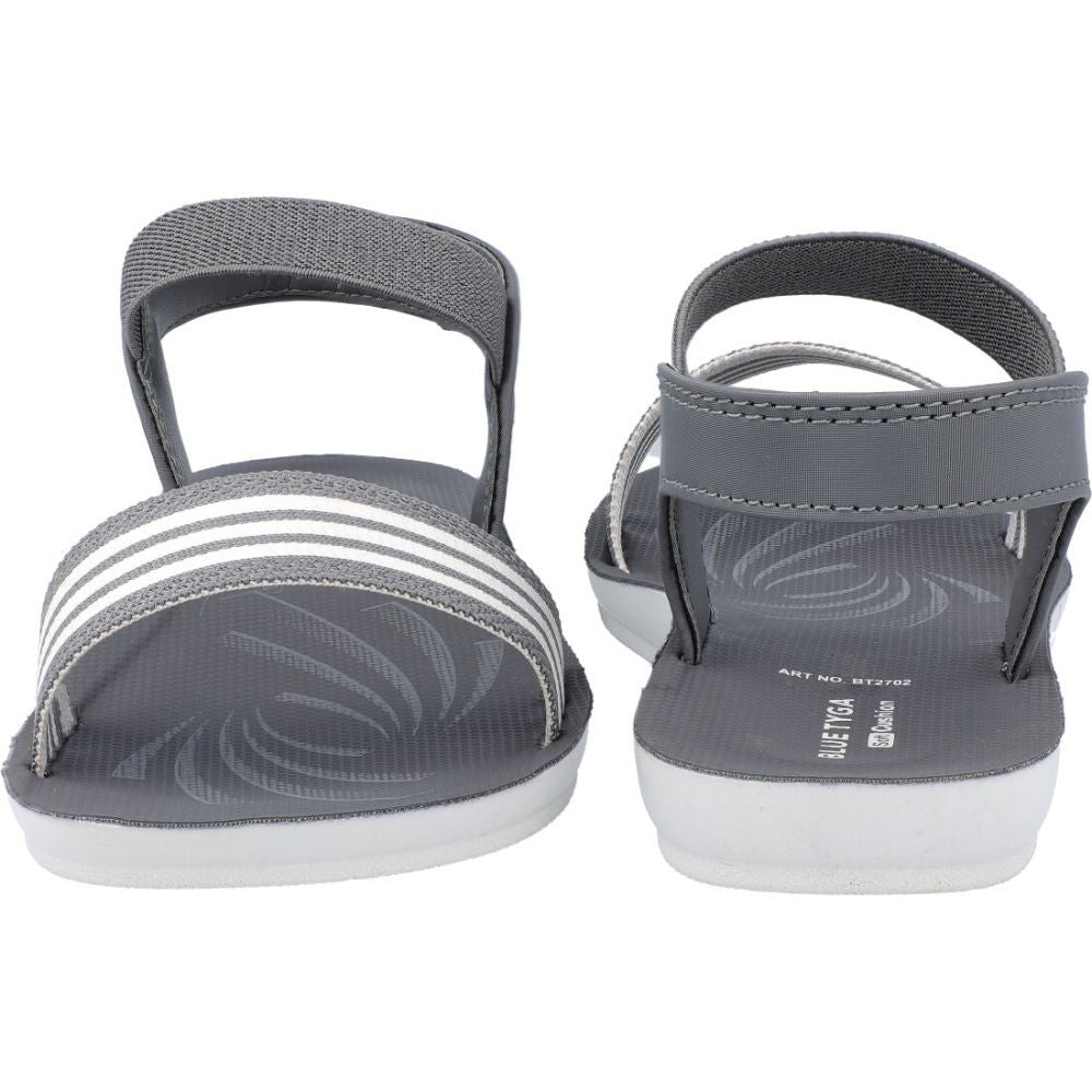 Blue Tyga Girls Ankle Strap Flat Sandals - BT2702 Grey - Walkaroo Footwear