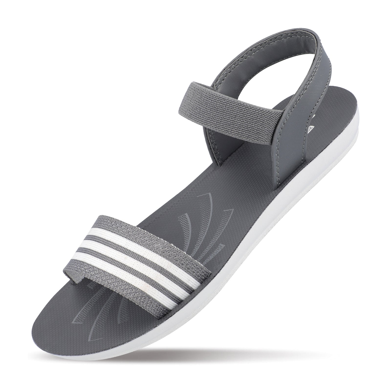 Blue Tyga Womens Ankle Strap Flat Sandals - BT2702 Grey - Walkaroo Footwear