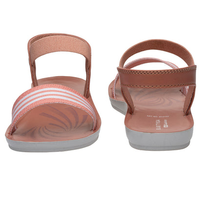 Blue Tyga Womens Ankle Strap Flat Sandals - BT2702 Peach - Walkaroo Footwear