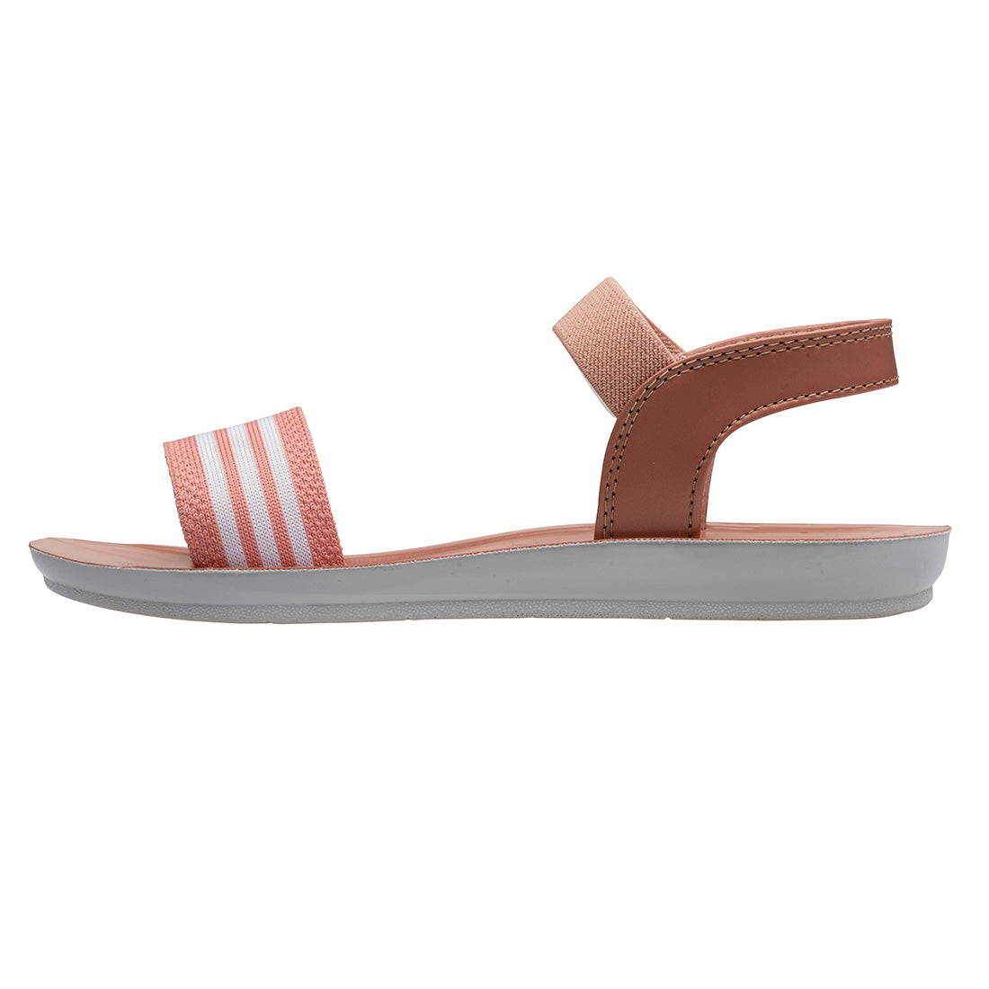 Blue Tyga Womens Ankle Strap Flat Sandals - BT2702 Peach - Walkaroo Footwear