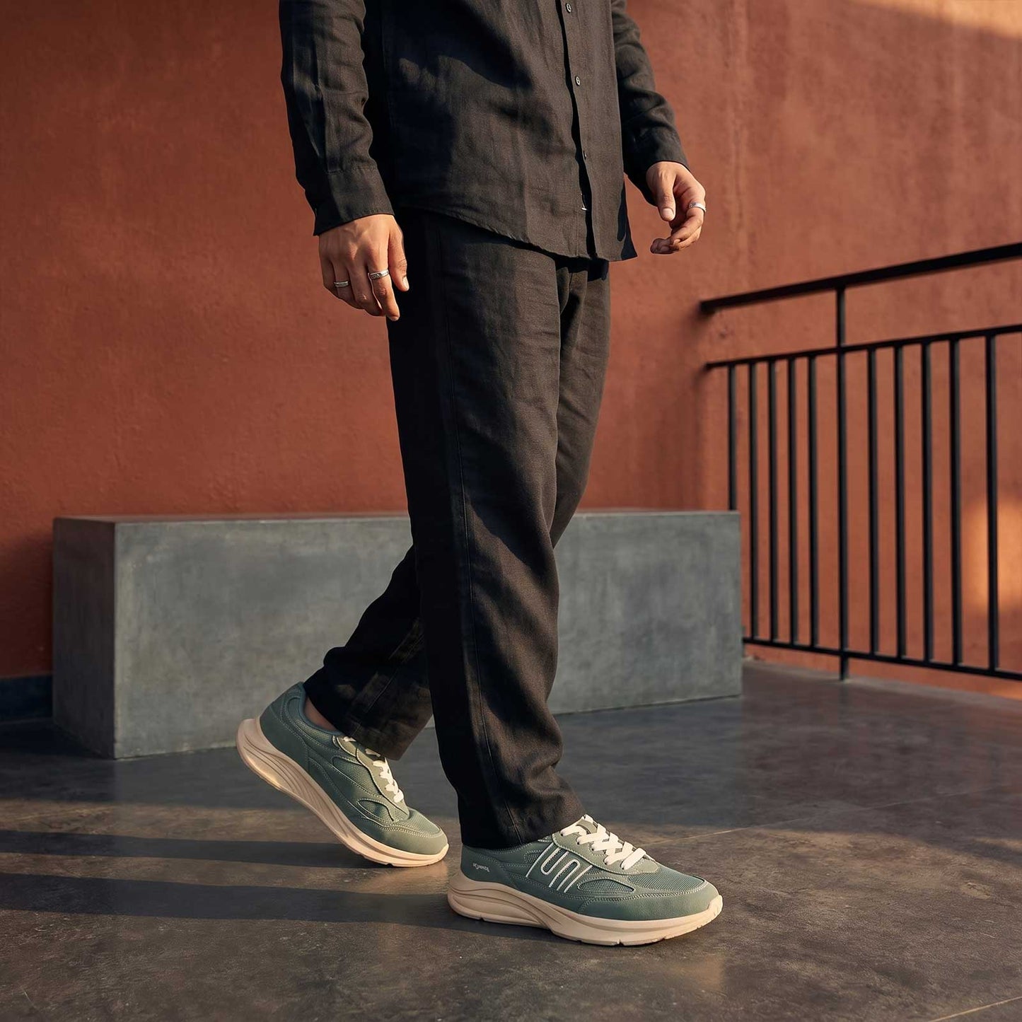Men's Sports Sneaker -ONG97010 Dark Green