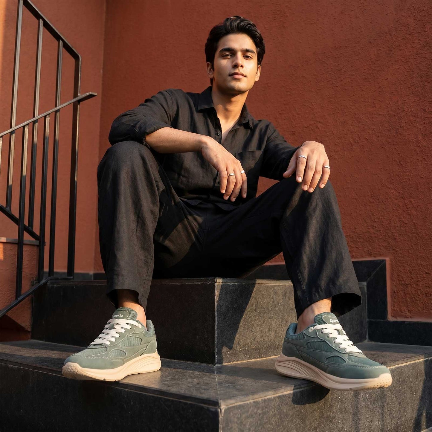 Men's Sports Sneaker -ONG97010 Dark Green