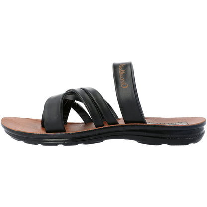 Walkaroo Men Cross Strap Slide Sandals - W5687 Tan - Walkaroo Footwear