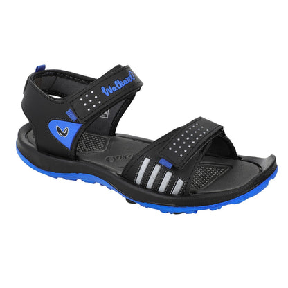 Walkaroo Men Strappy Floater Sandals - WC4301 Black Blue - Walkaroo Footwear