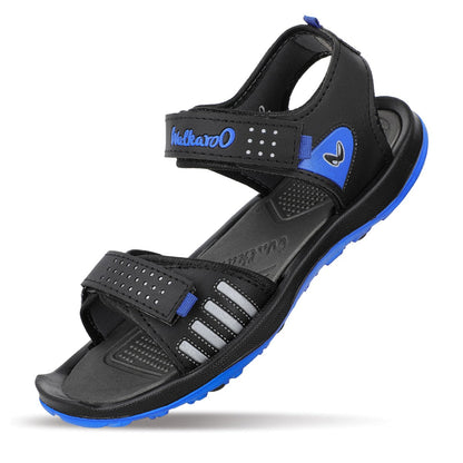 Walkaroo Men Strappy Floater Sandals - WC4301 Black Blue - Walkaroo Footwear