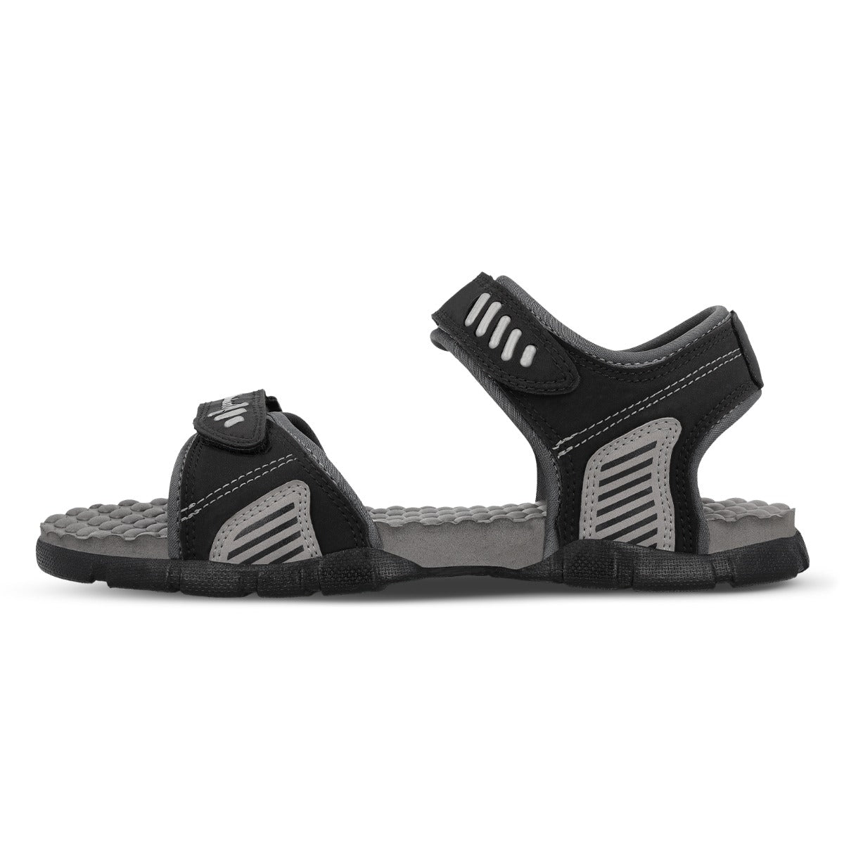 Walkaroo Men Sandal - WC4409 Black Grey - Walkaroo Footwear