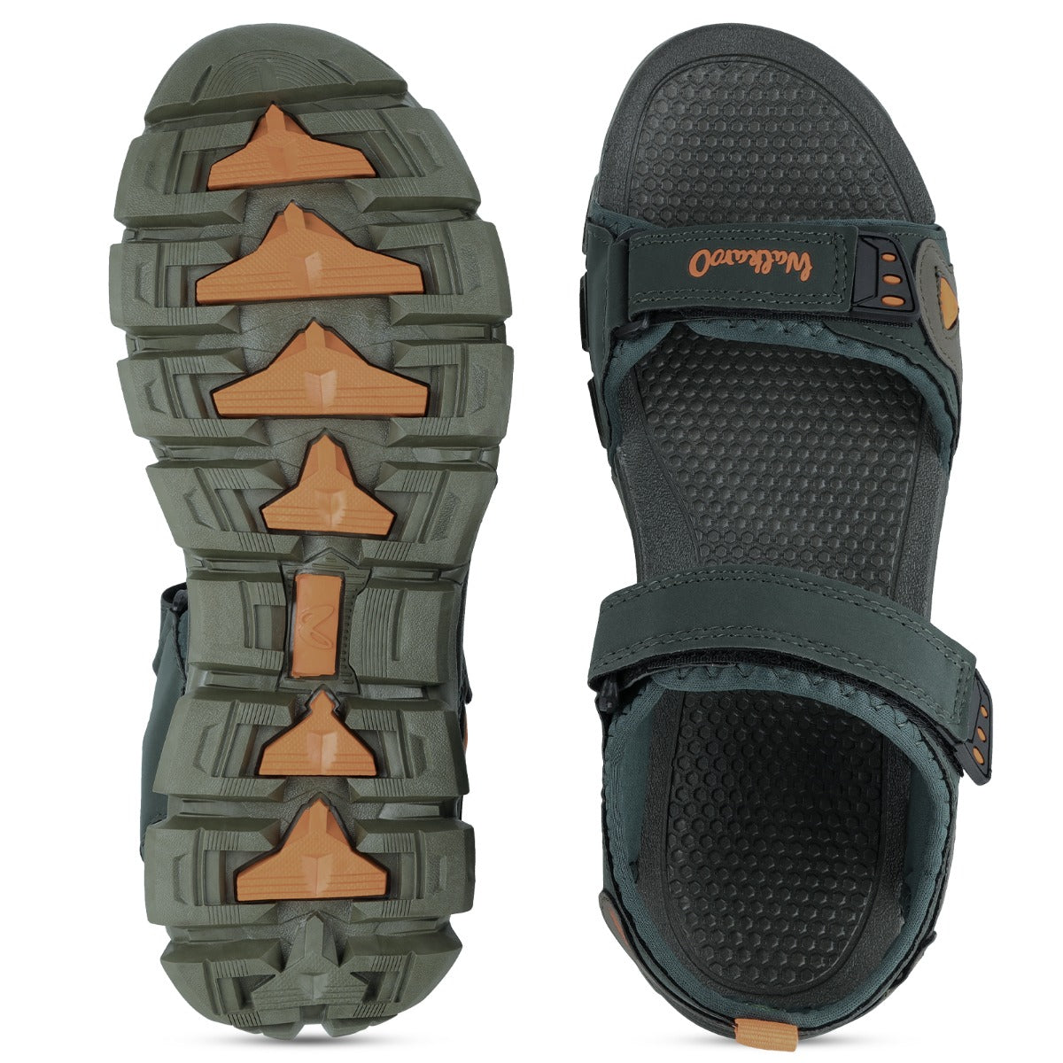 Walkaroo Men Sandal - WC4419 Olive Green - Walkaroo Footwear