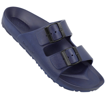 Walkaroo Men Slip On Slide Sandals - WC4808 Blue - Walkaroo Footwear