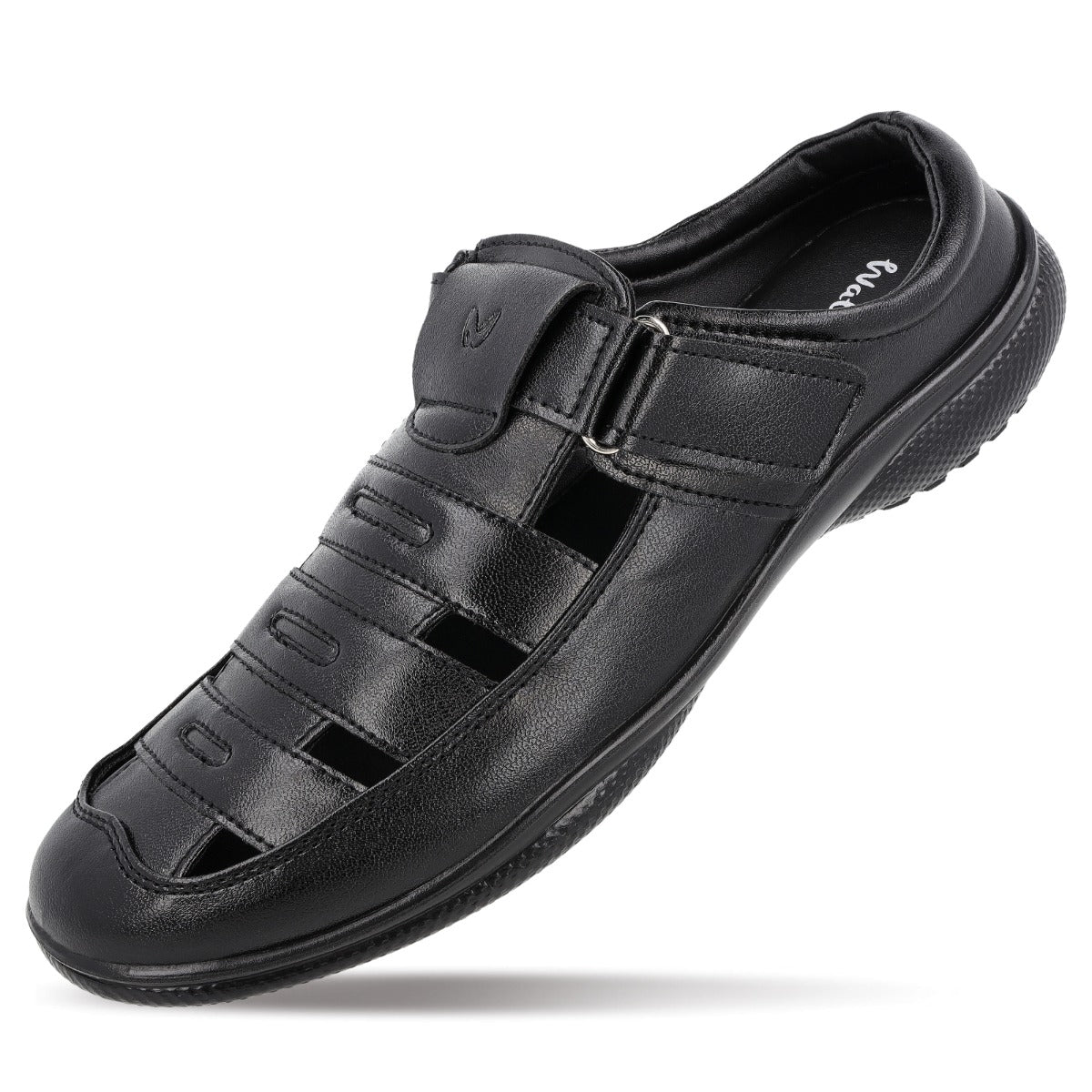 Walkaroo Men Roman Sandals - WF6258 Black - Walkaroo Footwear