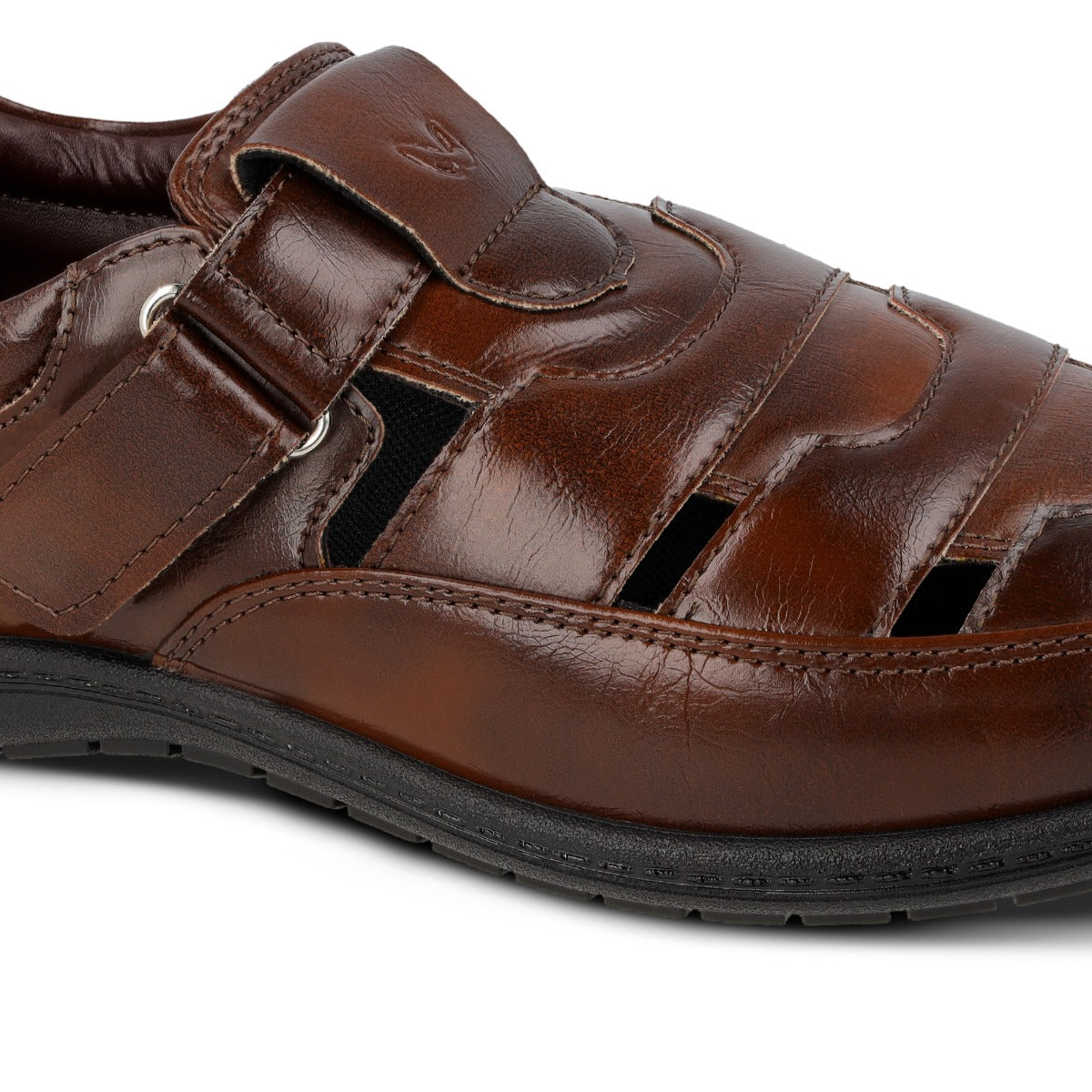 Walkaroo Xgo Gents Solid Roman Sandals - WF6259 Brown - Walkaroo Footwear