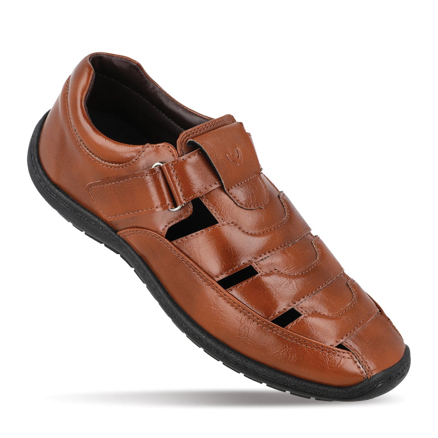 Walkaroo Xgo Gents Solid Roman Sandals - WF6259 Tan - Walkaroo Footwear