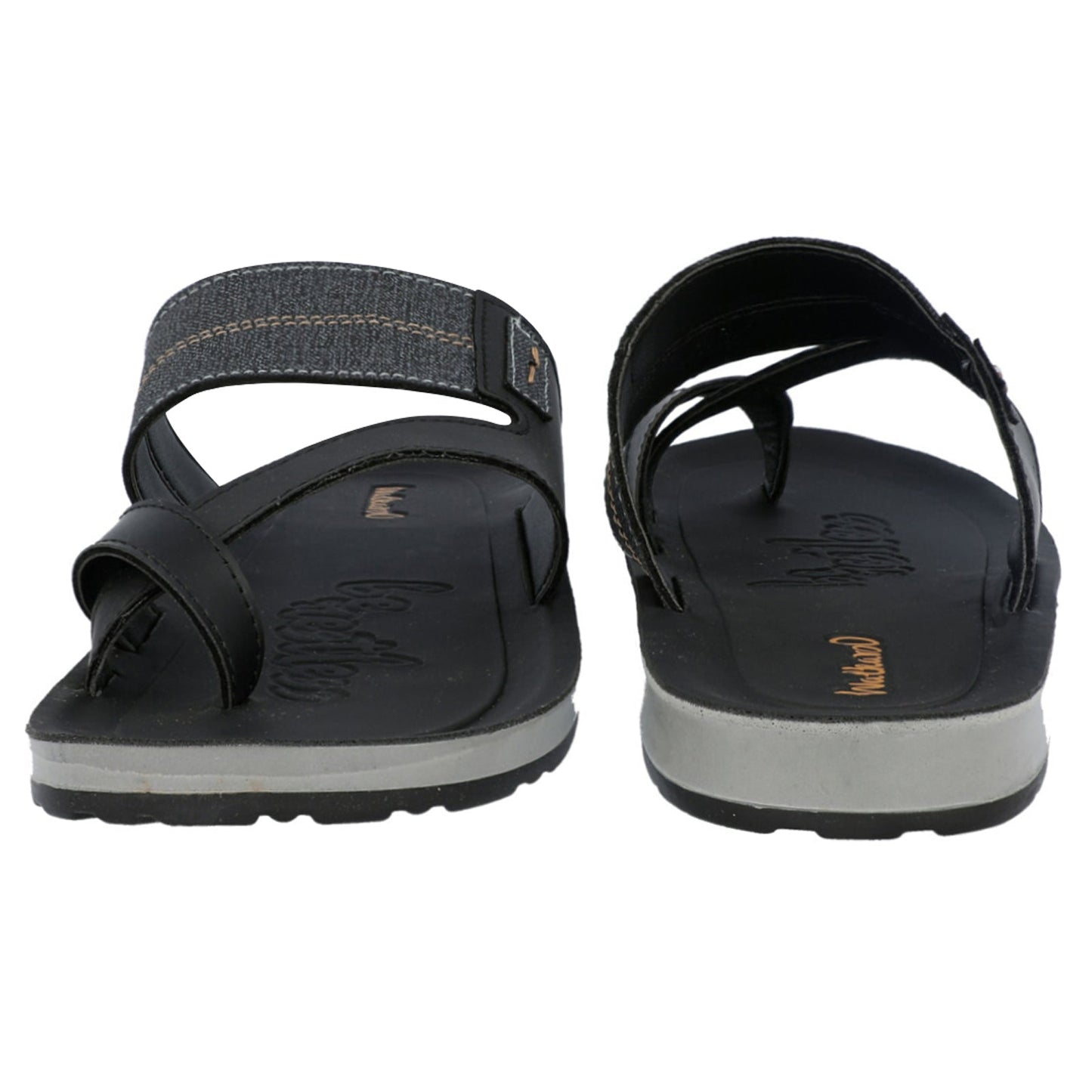 Walkaroo Men Cross Strap Slide Sandals - WG5301 Black - Walkaroo Footwear