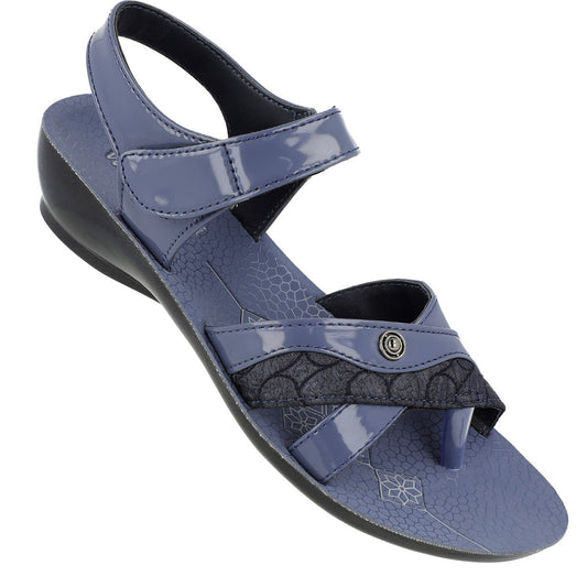 Walkaroo Womens Ankle Strap Flat Sandal - WL7801 Blue - Walkaroo Footwear