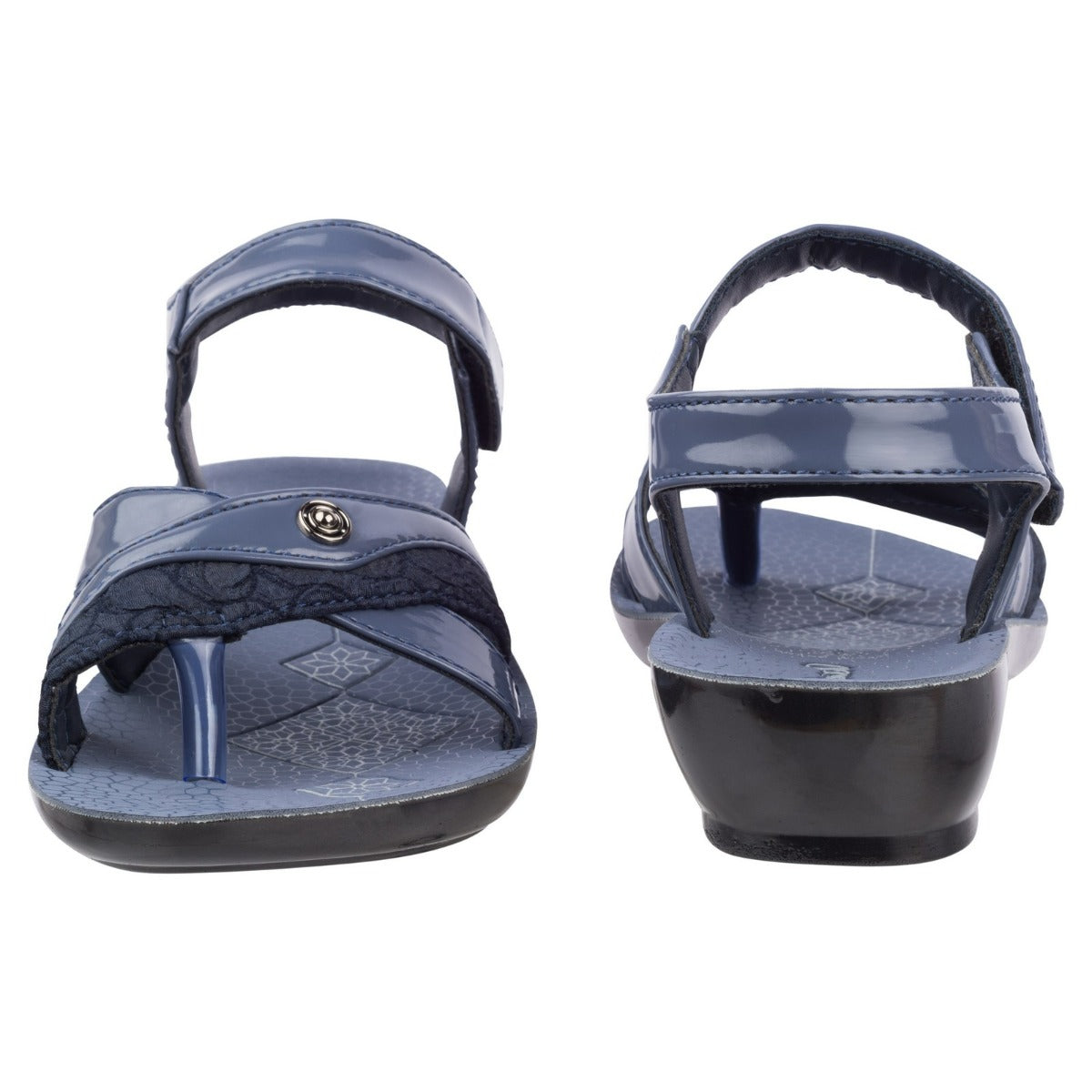 Walkaroo Womens Ankle Strap Flat Sandal - WL7801 Blue - Walkaroo Footwear