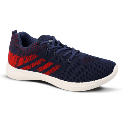 Walkaroo Boys Lace-up Training Shoes - WS3054 Navy Blue Red - Walkaroo Footwear