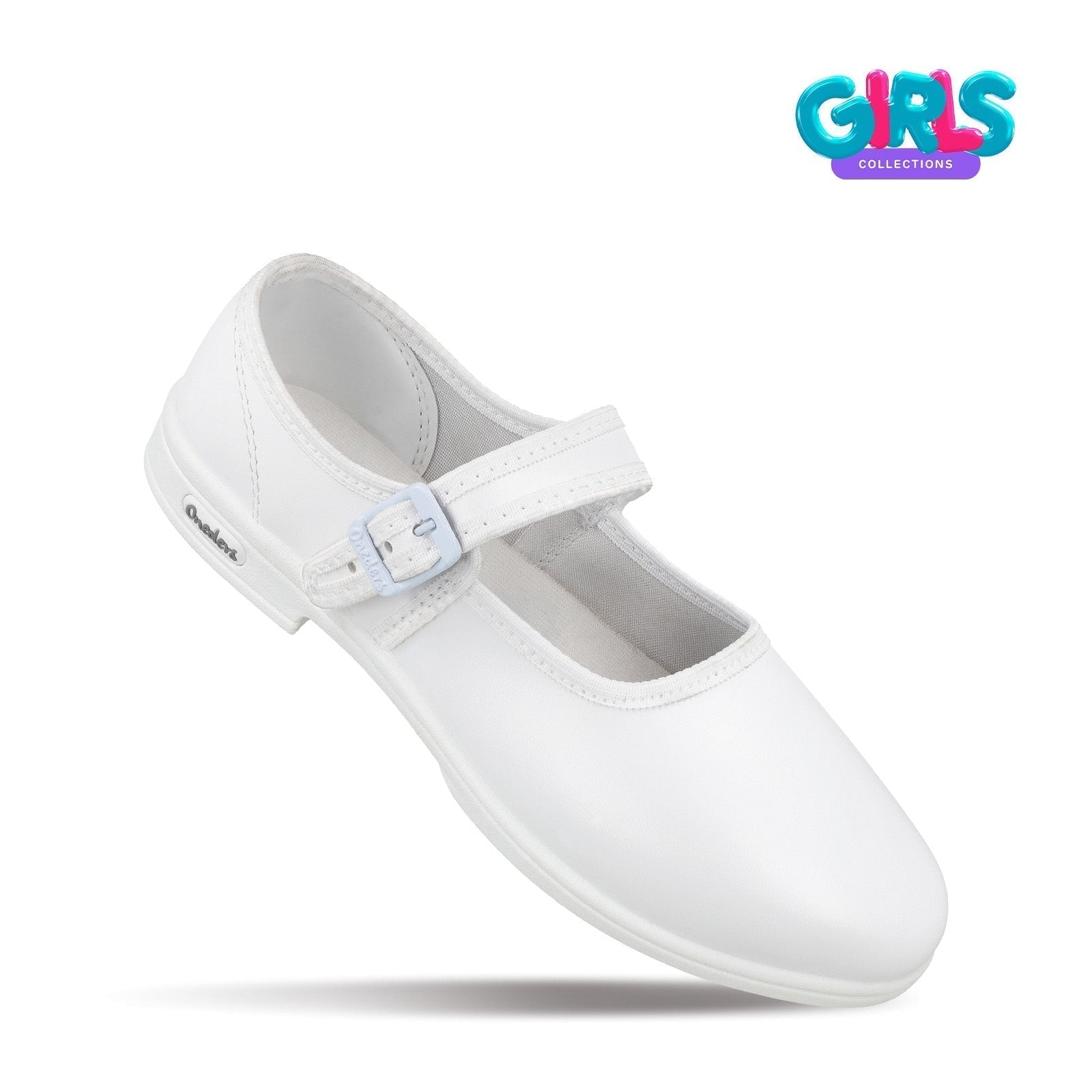 Walkaroo Girls School Shoe - WV591 White - Walkaroo Footwear