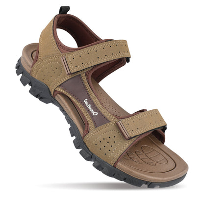 Walkaroo Men Strappy Floater Sandals - XC4670 Tan - Walkaroo Footwear